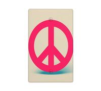 Plaque murale vierge pour interrupteur de cuisine ou salle de bain Motif signe de paix Rose 11,4 x 7 cm