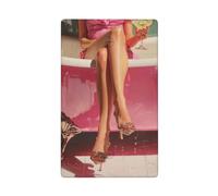 Plaque murale vierge pour interrupteur décoratif Motif jambes de femme dans une baignoire rose 11,4 x 7 cm