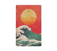 Plaque murale vierge pour interrupteur mural avec inscription « The Sun Rising Over Waves » - Art japonais - Décoration pour cuisine, salle de bain - Dimensions : 11,4 x 7 cm