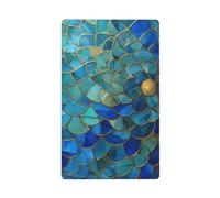 Plaque murale vierge pour interrupteur mural - Motif mosaïque bleue - 1 gang - Pour cuisine, salle de bain - Dimensions : 11,4 x 7 cm