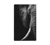 Plaque murale vierge pour interrupteur mural simple éléphant noir et blanc 1 gang pour cuisine, salle de bain, taille 11,4 x 7 cm
