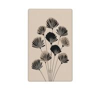 Plaque murale vierge simple marron avec fleurs noires sur beige - 1 interrupteur décoratif pour cuisine, salle de bain - Dimensions : 11,4 x 7 cm