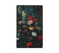 Plaque murale vierge vintage avec motif fleurs sauvages sombres académie Renaissance 1 interrupteur décoratif pour cuisine, salle de bain, taille 11,4 x 7 cm