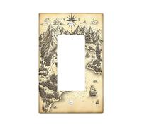 Plaque murale vintage à bascule simple avec carte au trésor nautique rétro pour décoration de chambre à coucher, salle de bain, itinéraires froids, taille standard