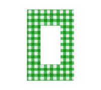 Plaque murale vintage à motif damier vert et blanc - Plaque murale à bascule simple - Décoration pour la maison, la cuisine, la salle de bain