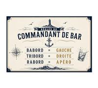 Plaque murale vintage commandant de bar 30,5 x 20 cm