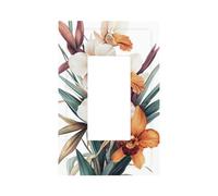 Plaque murale vintage d'orchidée, feuillage tropical, plaque murale à bascule simple, décoration pour la maison, la cuisine, la salle de bain