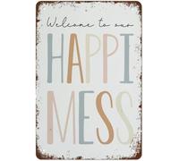 Plaque murale vintage en aluminium avec inscription « Welcome to Our Happimess Playroom » - 15,2 x 20,3 cm