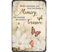 Plaque murale vintage en aluminium et métal avec inscription « Quand quelqu'un que vous aimez devient un souvenir », pour porte, extérieur, maison, cave, garage, bar, country, club, décoration, 20 x