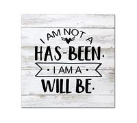 Plaque murale vintage en bois « I Am Not A Has-Been I Am A Will Be » avec verset de la Bible, décoration murale en bois pour maison, chambre à coucher, salon, salle de bain, cadeau de pendaison de