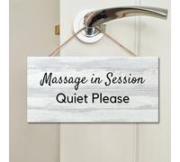 Plaque murale vintage en bois « Massage in Session, Quiet Please », inscription « Massage in Session, Quiet Please », inscription « Massage in Session, », « Quiet Please » - Cadeau de pendaison de
