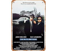 Plaque murale vintage en étain - The Blues Brothers RedPlanetGraphics 30,5 x 20,3 cm Décoration murale pour maison, bar, grotte