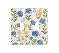 Plaque murale vintage en lin avec impression en bloc - Motif botanique - 11,4 x 11,4 cm