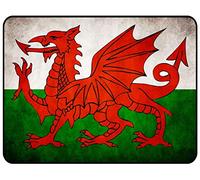 Plaque murale vintage en métal avec inscription « Man Cave » et « Man Cave » - Pour bar, pub, pub - Cadeau fantaisie - En aluminium - Motif dragon rouge du Pays de Galles