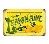 Plaque murale vintage en métal avec limonade glacée - 20,3 x 30,5 cm