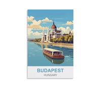 Plaque murale vintage en métal Budapest Hongrie, affiches en étain pour la maison, la cuisine, le bar, le café, le club, le verger, décoration 30 x 30 cm