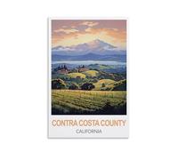 Plaque murale vintage en métal, comté de Contra Costa, Californie, idéale pour une salle de jeux, une maison, une ferme, une chambre de fille, un mariage ou la Saint-Valentin (30 x 30 cm).