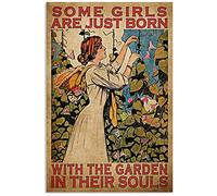Plaque murale vintage en métal « Garden In The Souls » - 20,3 x 30,5 cm