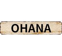 Plaque murale vintage en métal OHANA rustique pour maison, bar, cuisine, garage, cave, 10,2 x 40,6 cm