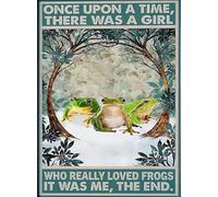 Plaque murale vintage en métal « Once Upon A Time There was A Girl Who Really Loves Frogs It was Me The End » - 30,5 x 40,6 cm