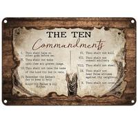 Plaque murale vintage en métal représentant Dieu et les Dix Commandements, rustique, pour la maison, la chambre, le bar, le café, le club, 30,5 x 40,6 cm