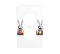 Plaque murale WHJSHOP Le Petit Lapin à l'effigie d'œufs de Pâques en polycarbonate durable, résistant à la chaleur et à la décoloration, facile à nettoyer, taille standard - 11,4 x 7 cm