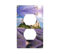 Plaque murale YYHWHJDE en polycarbonate durable avec jolis imprimés lavande - Résistant à la chaleur et à la décoloration - Facile à nettoyer - Taille standard - 11,4 x 7 cm
