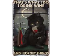 Plaque Murales Chat Noir C'Est Ce Que Je Fais Plaque Métal Suspendre Affiche Pour Pub Exterieur Décoratives Jardin M
