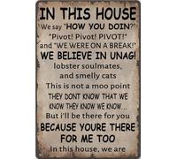 Plaque Murales Citations d'amis dans Cette Maison Nous Sommes Amis Afficher Amant Restaurant Magasin Beige Plaques Drôles Accessoires pour Salle De Bain Exterieur Pub Café S