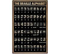 Plaque Murales Connaissances En Braille Ma Mecture De M'Alphabet Braille Plaque Métal Drôles Affiche Pour Cuisine Garage Café Salle De Bain M