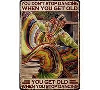 Plaque Murales Danse Mexicaine On N'Arrête Pas De Danser Quand On Vieillit Plaques Suspendre Signes Pour Pub Cuisine Salon Jardin S