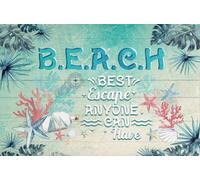 Plaque Murales Ma Plage, Ma Meilleure Escapade Que M'On Puisse Avoir Plaque Métal Murale Accessoires pour Toilettes Maison Bureau Décoratives S