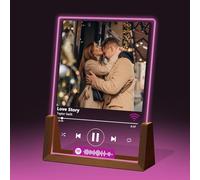 Plaque musicale de Noël personnalisée, mémoire musicale exclusive pour couples, cadre photo Spotify avec base en forme de U, lumière RVB, décoration photo personnalisée pour amoureux pour plaque