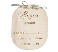 Plaque naissance ruban - Bonjour, je m'appelle ...
