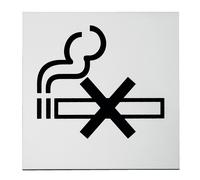 Plaque ne pas fumer 120 x 120 mm adhésive aluminium argent DUVAL 66-0102-2306