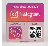 Plaque NFC et QR Code en Epoxy 12x12cm - Boostez votre présence sur Instagram