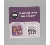 Plaque NFC et QR Code en Epoxy 12x12cm - Dirigez vos clients vers votre site web