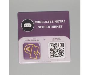 Plaque NFC et QR Code en Epoxy 12x12cm - Dirigez vos clients vers votre site web