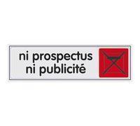 Plaque Ni prospectus ni publicité - plexiglass - 170 x 45 mm