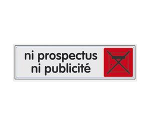 Plaque Ni prospectus ni publicité - plexiglass - 170 x 45 mm