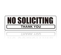 Plaque « No Soliciting » - 18 x 5,1 cm - Plaque « No Soliciting » pour maison, porte d'entrée, fenêtre, mur de bureau, sonnette de porte, autocollant solide en aluminium - Keep the Solicitors Away