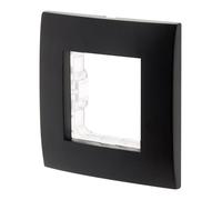 Plaque Noire Simple Mat + 1 support transp. + griffes -