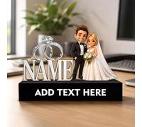 Plaque Nominative Acrylique Personnalisée avec Photo & Texte, Figurine Plaque de Nom Personnalisée avec Socle en Bois, Cadeau de Fin d'Études Anniversaire Saint-Valentin Fête des Pères (style10)