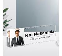 Plaque nominative de bureau personnalisée avec photo, en acrylique, accessoires de bureau professionnels pour homme et femme, décoration de bureau unique pour patron, manager, enseignant, appréciation
