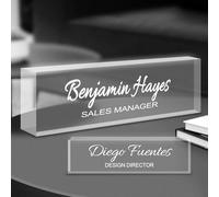 Plaque nominative personnalisée en acrylique avec nom/titre/logo, accessoires de bureau pour homme et femme, cadeau pour enseignant, appréciation des employés, décoration de bureau pour le travail