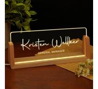 Plaque nominative personnalisée pour bureau, plaque nominative de bureau personnalisée lumineuse acrylique, cadeaux de bureau personnalisés pour chef, collègues, enseignant, employés