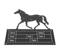 Plaque Nominative pour Box de Cheval en Fer Noir Résistante | Porte D’écurie, Identification Claire du Cheval, Surface Lisse, Entretien Facile, pour Écuries Privées