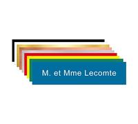 Plaque Nominative PVC pour Boîte aux Lettres 10 x 2,5 Cm - Personnalisable avec Écriture Blanc sur Fond Bleu