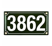 Plaque Numéro de Maison | 12x22 cm | Plaque emaillée personnalisée | Plaque Numéro de Rue | Panneau de Porte (vert)