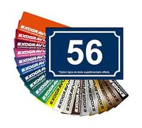 Plaque Numéro de Rue Personnalisable - 15x10 cm - Numéro de Maison Gravé pour Immeuble Maison en PVC Résistant Extérieur Fixation Adhésif, Trous ou Cache Vis - Bleu Marine